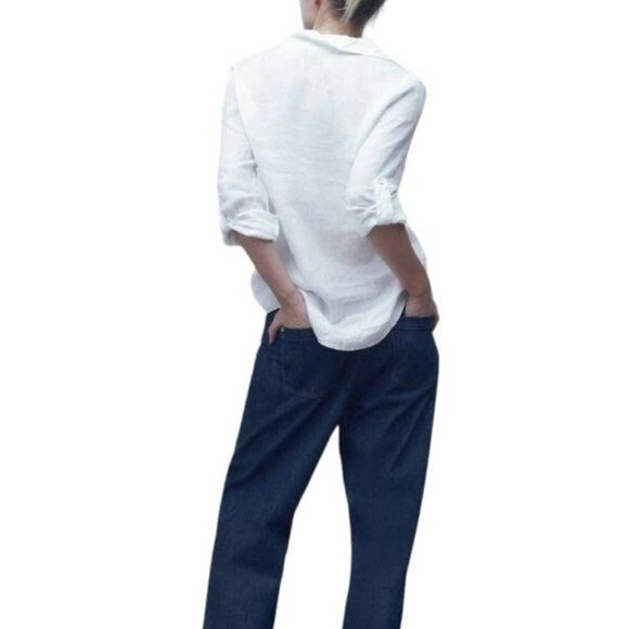 ZARA LINEN SHIRT White SIZE XS | 2202/707/250 - Picture 4 of 4